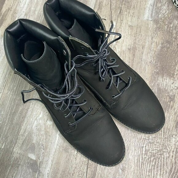 Timberland Keeley Field 6 Inch Black Nubuck Leather Womens 8 Lace Up Boots A26HQ - Picture 3 of 11
